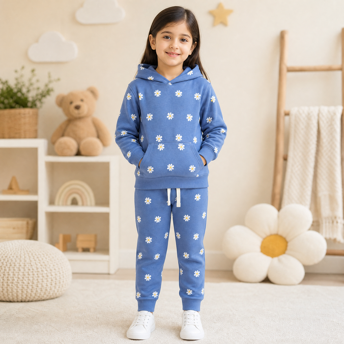 Minnie Minors 2 pc Set Sky Blue Hoodie-Jogger pants / Floral Prints