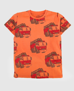 Minnie Craft / Summer boys 2pc soft stretchable cotton printed Fabric Orange T-Shirt & Short