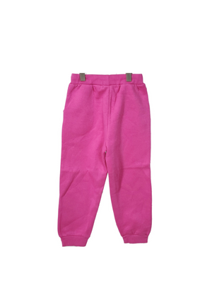 Minnie Minors / Girls Pink Printed 'Besties' Design Cotton Fleece Trouser Front laces