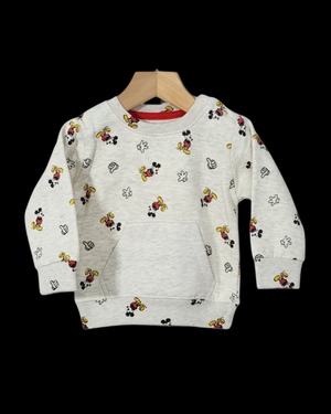 Mars Kids / Infants Mickey Mouse Front Pocket Cotton Fleece Knit Sweat Shirt