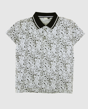 Imported Polo / Boys Soft and Stretchable Grey printed Polo shirt