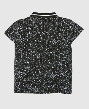 Imported Polo / Boys Soft and Stretchable black printed Polo shirt