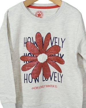 Minnie Minors / Girls Winter Printed/Embroidered Cotton Fleece Knit Sweatshirt / How Lovely Winter Is