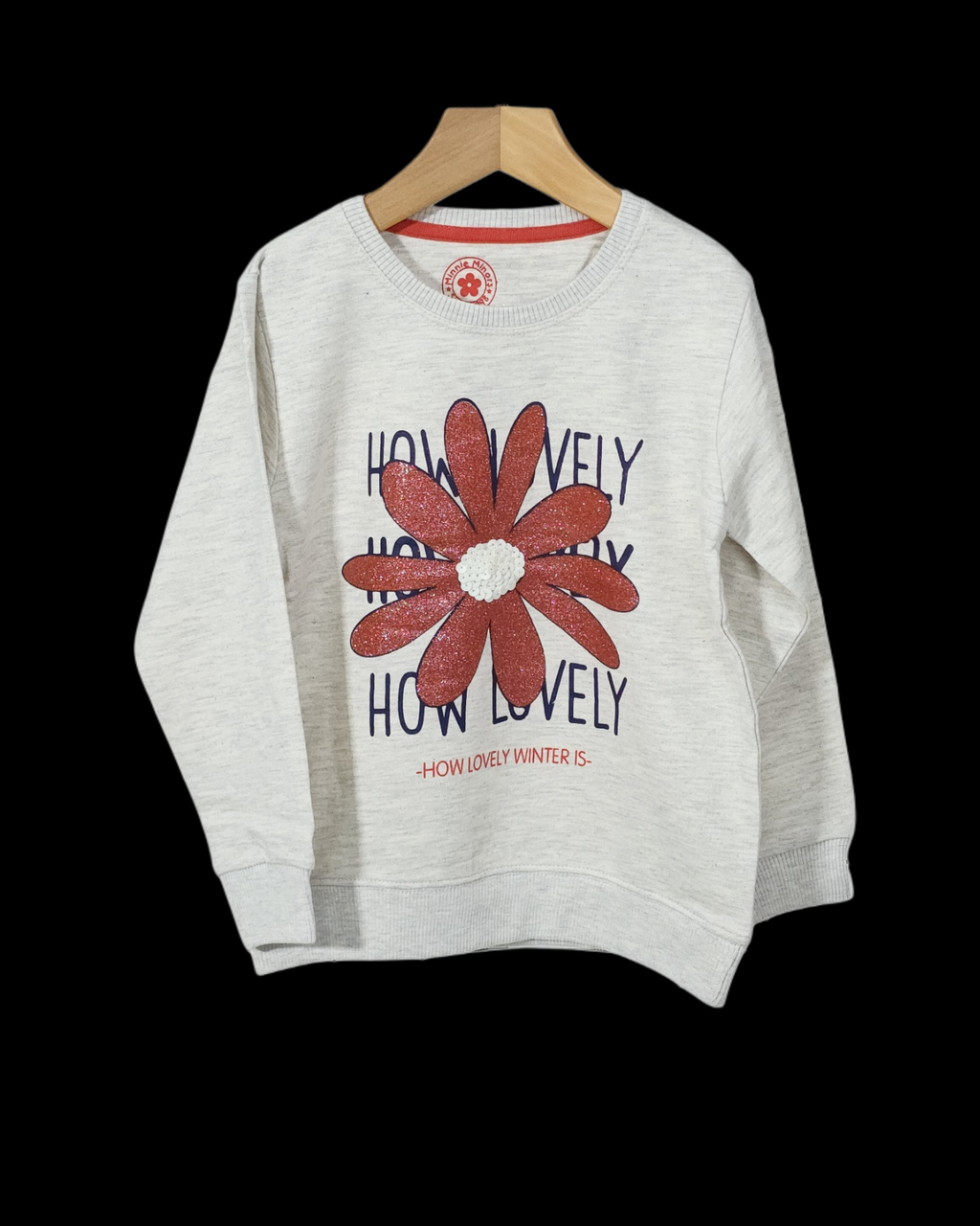 Minnie Minors / Girls Winter Printed/Embroidered Cotton Fleece Knit Sweatshirt / How Lovely Winter Is