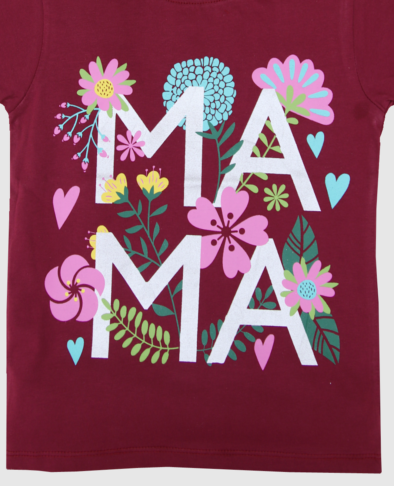 Minnie Craft / Girls soft stretchable MAMA printed Maroon T-shirt