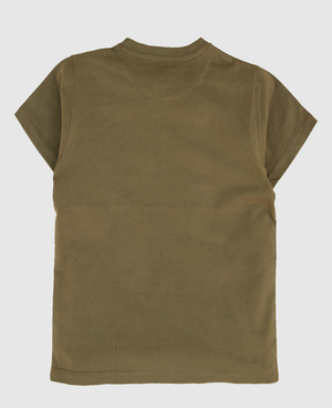 Minnie Craft / Summer boys soft stretchable cotton Fabric / Rock Climbing Design Olive Color Tshirt