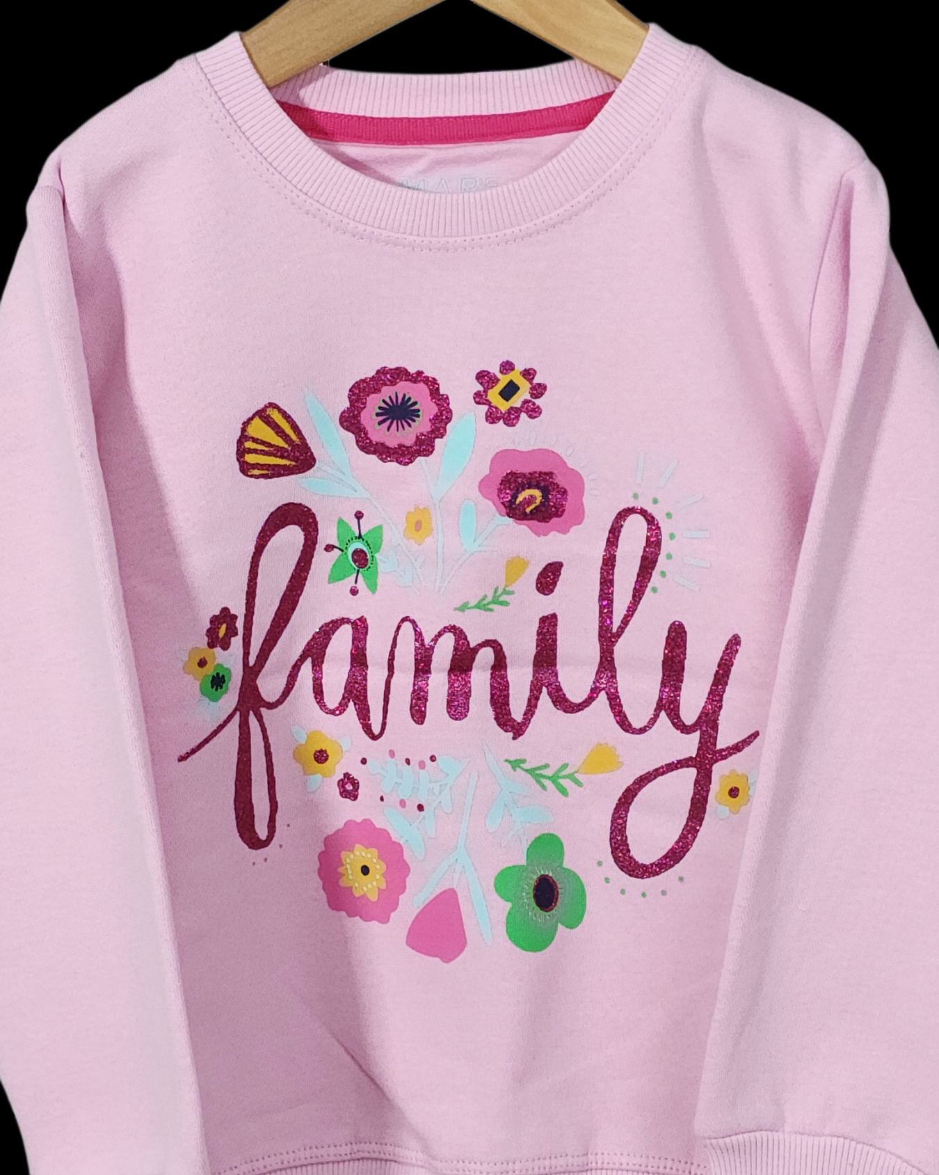 Mars Kids / Winter Girls Light Pink Soft Cotton fleece Knit Sweatshirt / Family Design