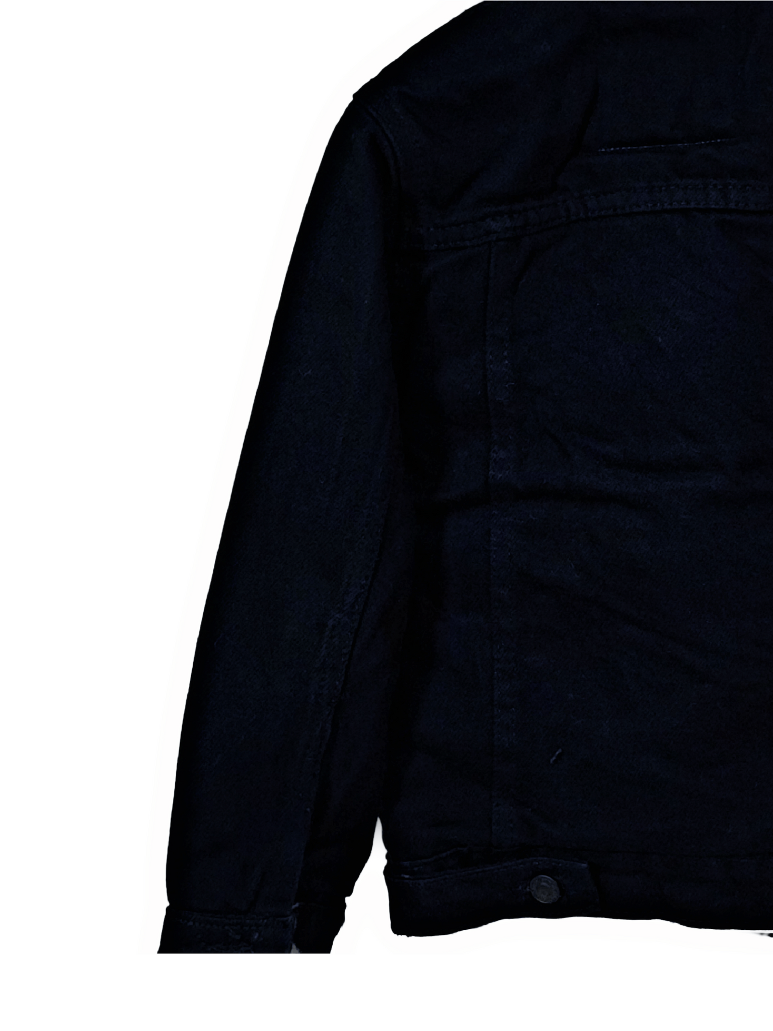 Copper Rivet / Export Quality Sheep Woolen Jet Black Denim Jacket