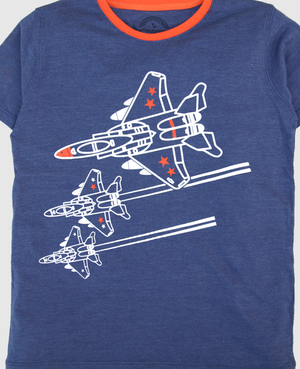 Hopscotch / boys soft stretchable cotton printed Tshirt / Jet Design