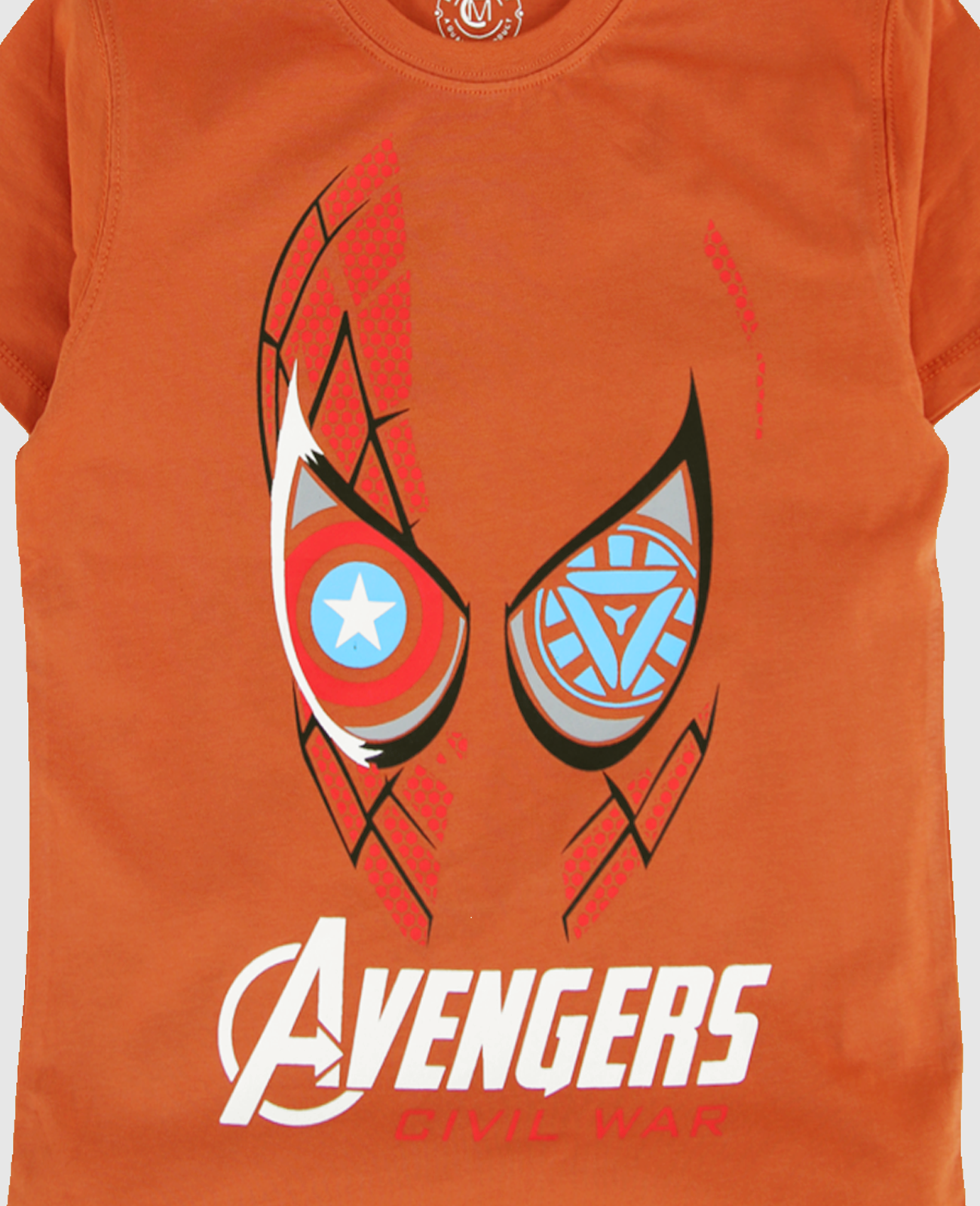 Minnie Craft / Summer boys soft stretchable cotton Fabric / Avengers Design printed Orange Tshirt