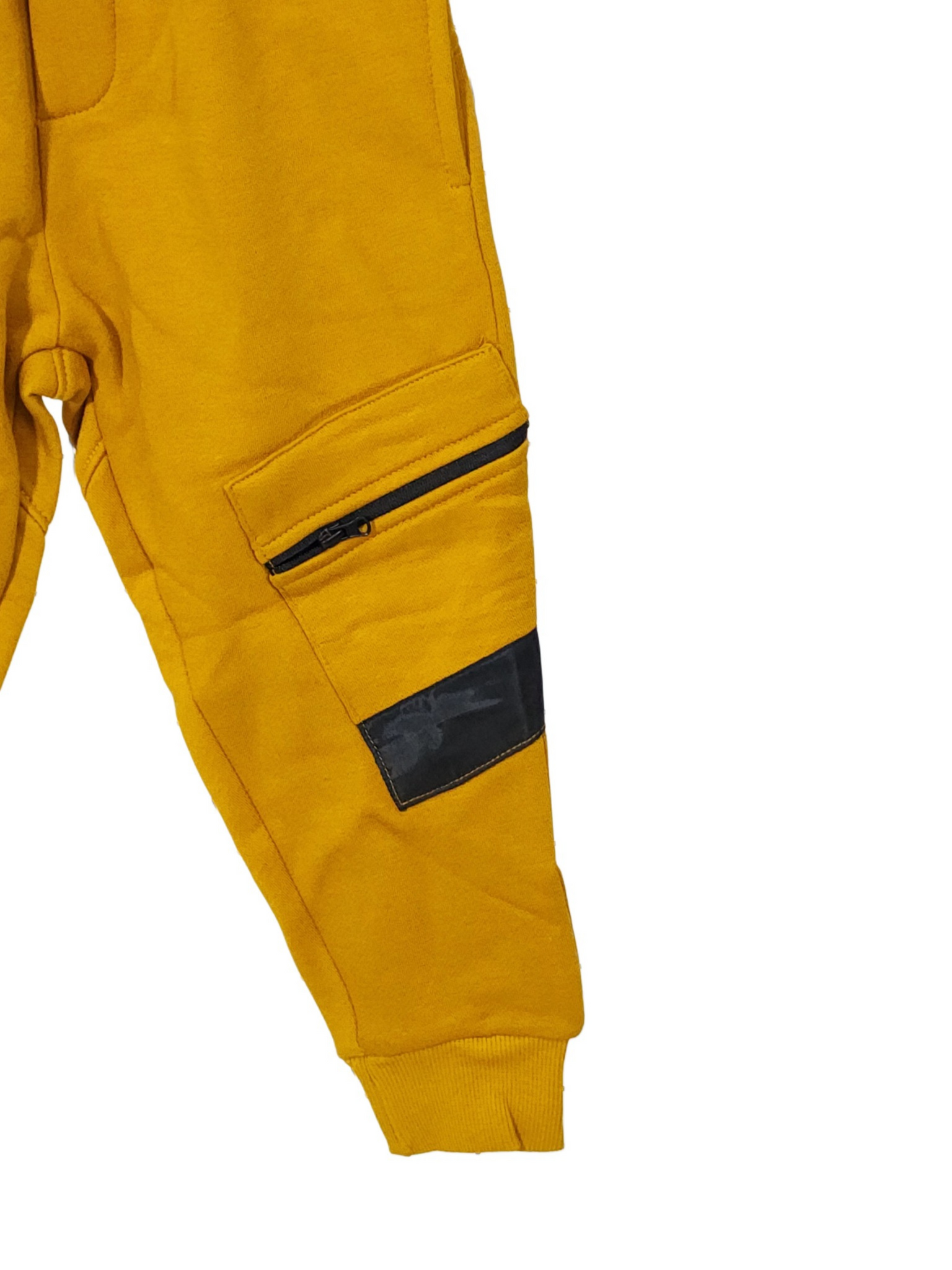 Breakout Kids / Boys Winter Cargo Trouser Cotton Fleece Yellow Mustard Color