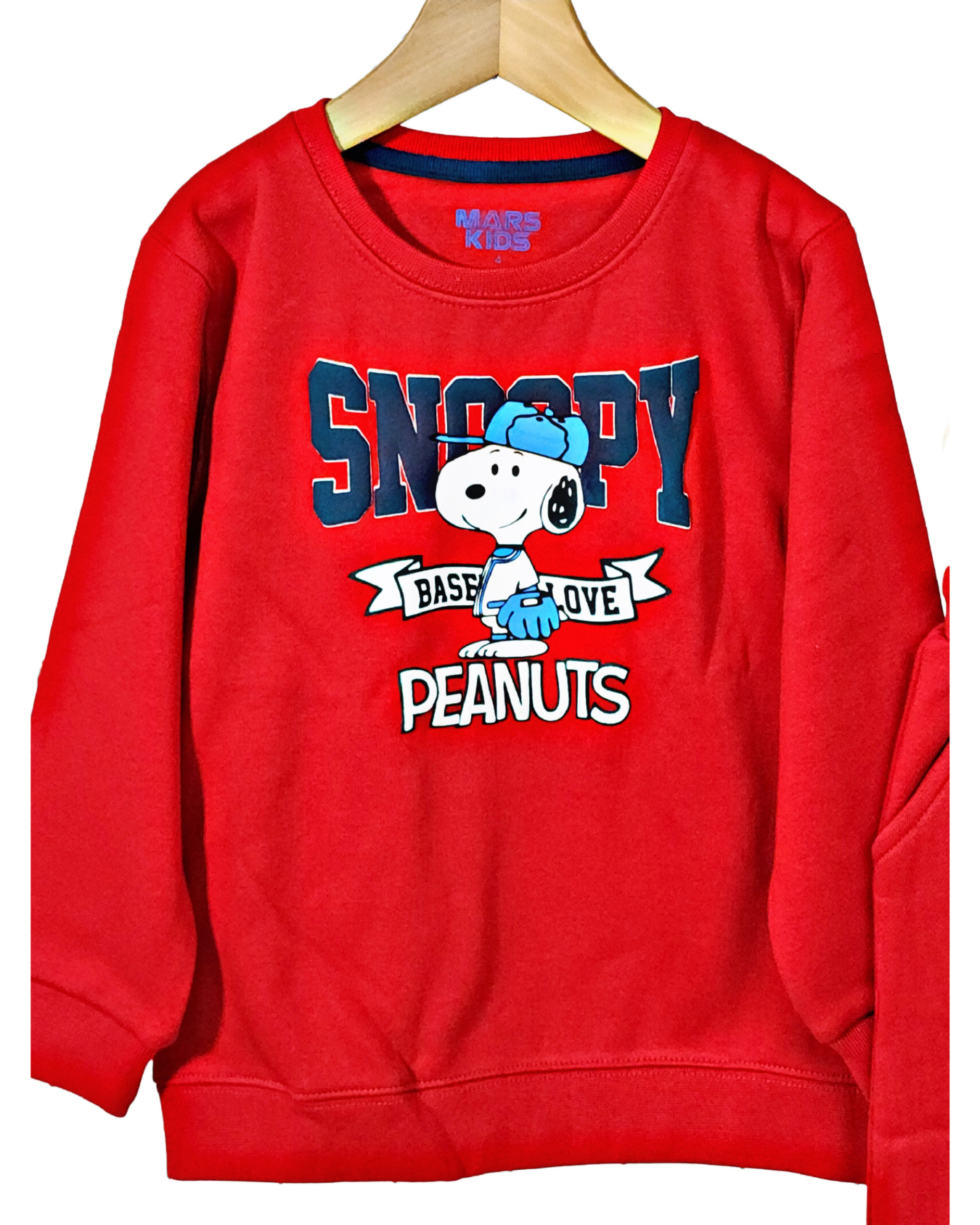 Mars Kids / Snoopy Design / Cotton Fleece Knit Red Color Front Printed Sweatshirt-Pajama 2pc Set