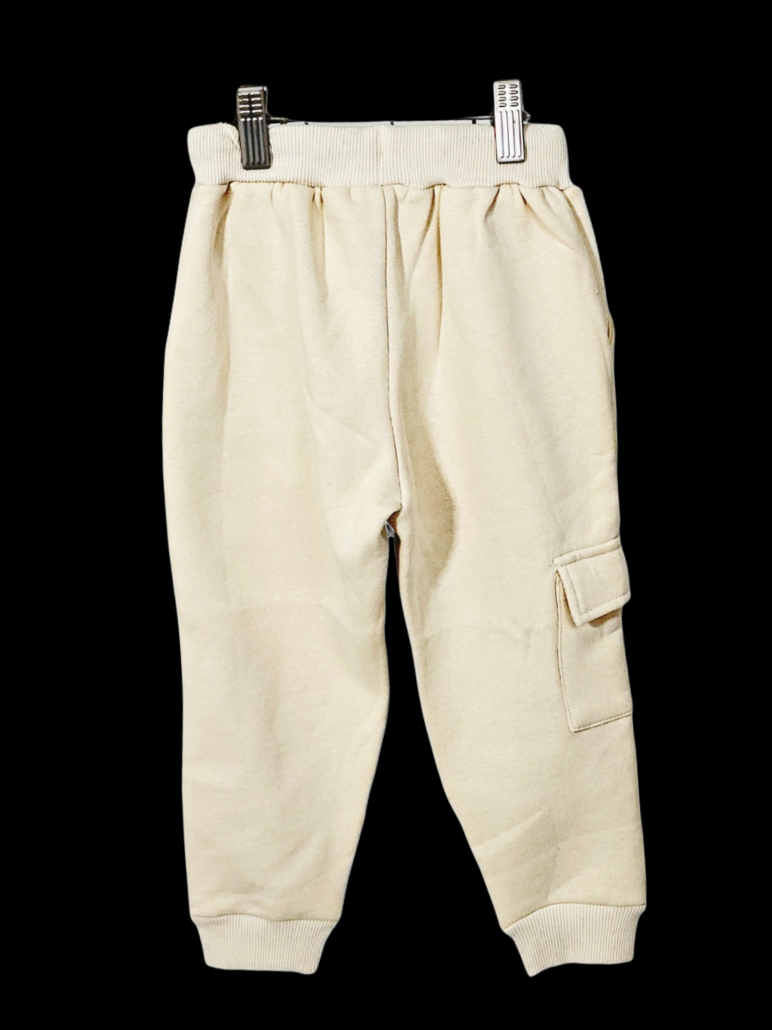 Mars Kids / Boys Sonic Design Winter Cotton Fleece Knit Cargo Pocket Creamy White printed Trouser