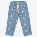 Minnie Craft / Girls Soft Stretchable Faded Pants / All Over Floral Print Design
