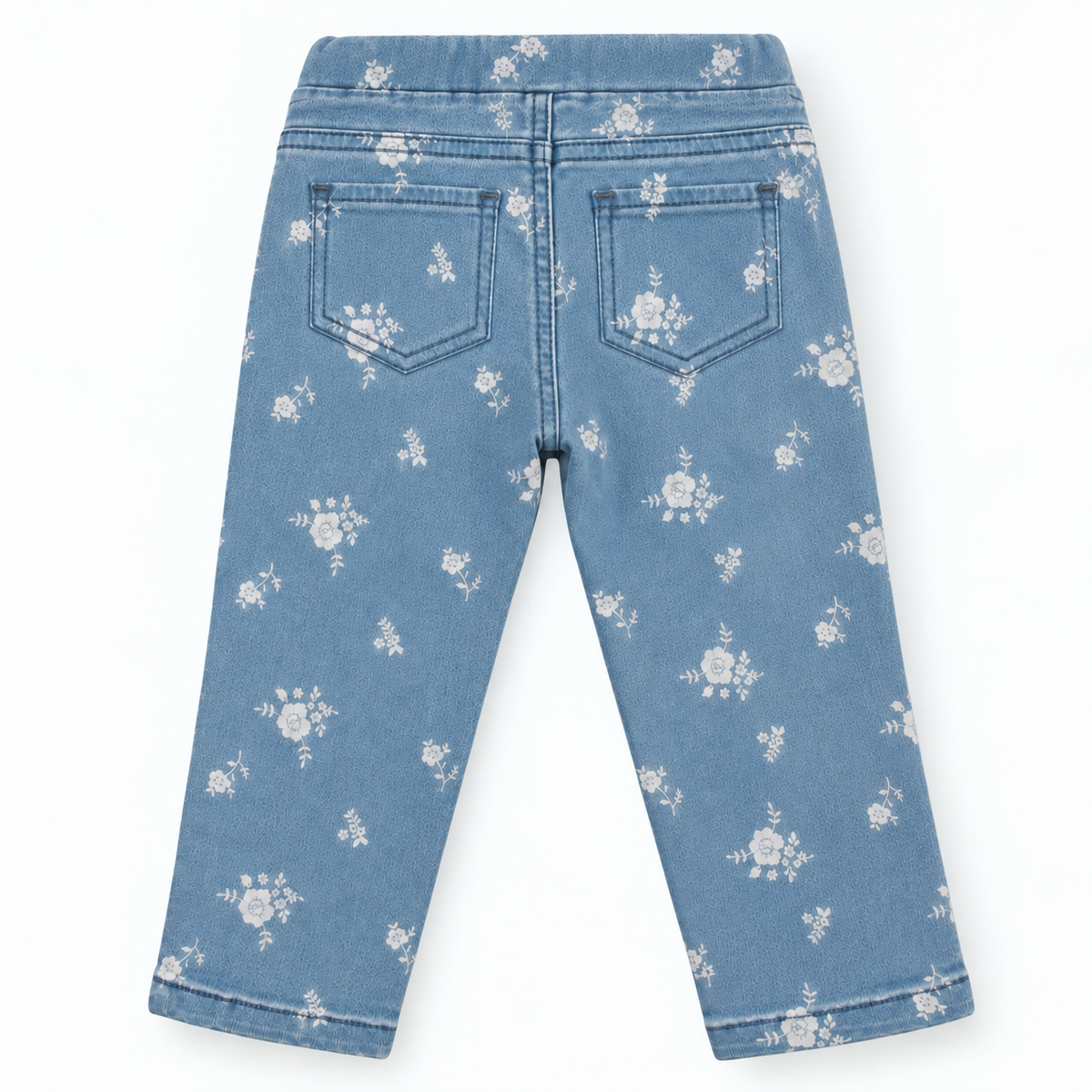 Minnie Craft / Girls Soft Stretchable Faded Pants / All Over Floral Print Design