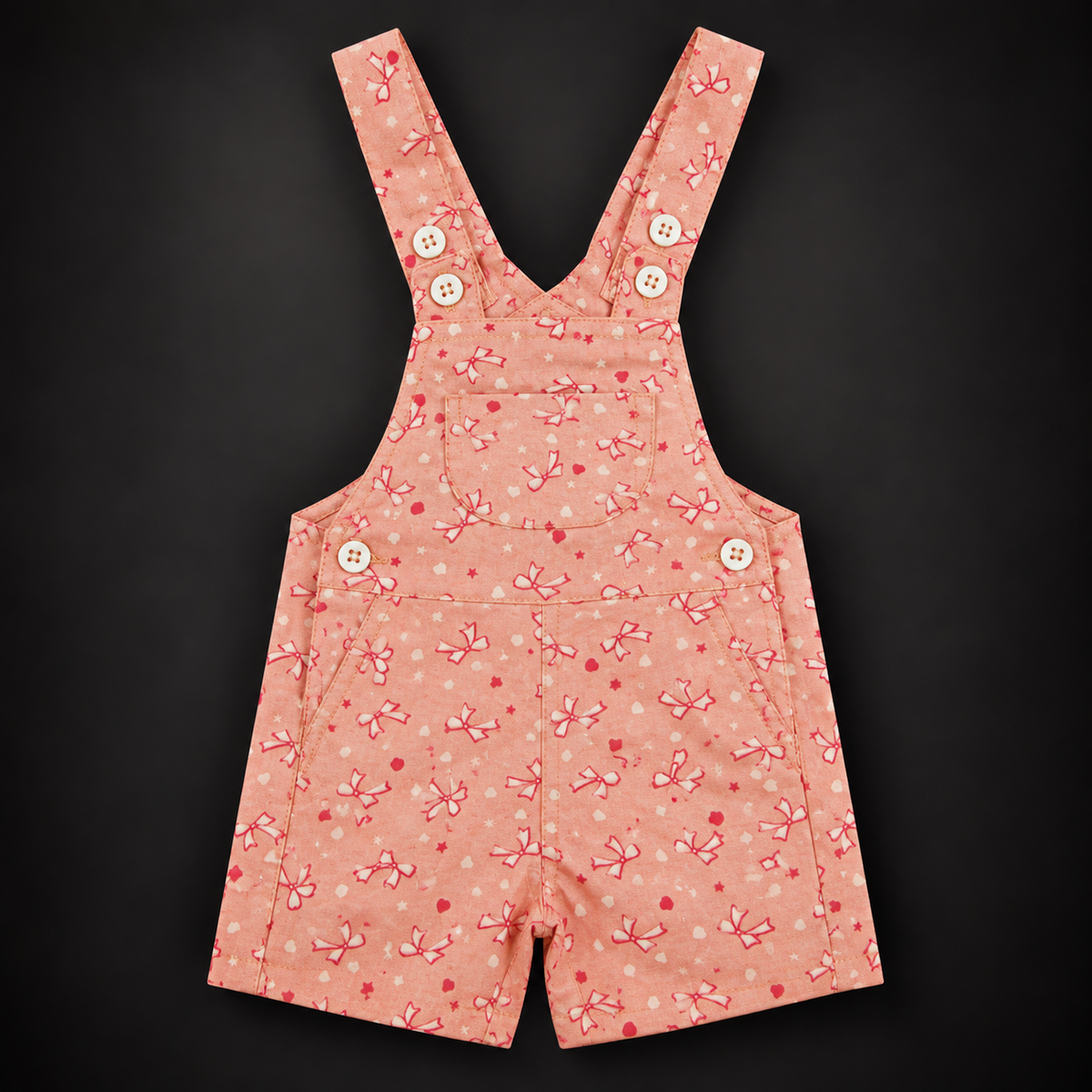 Minnie Craft / Girls Floral Design Peach Pink Color Romper