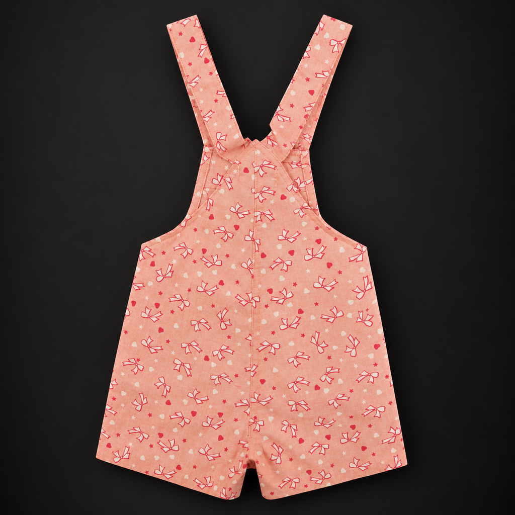Minnie Craft / Girls Floral Design Peach Pink Color Romper