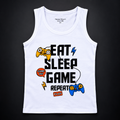 Minnie Minors / 'Eat Sleep Game Repeat' Printed Pure Cotton Vest