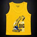 Minnie Minors / 'I Can Dig It' Printed Pure Cotton Yellow Vest