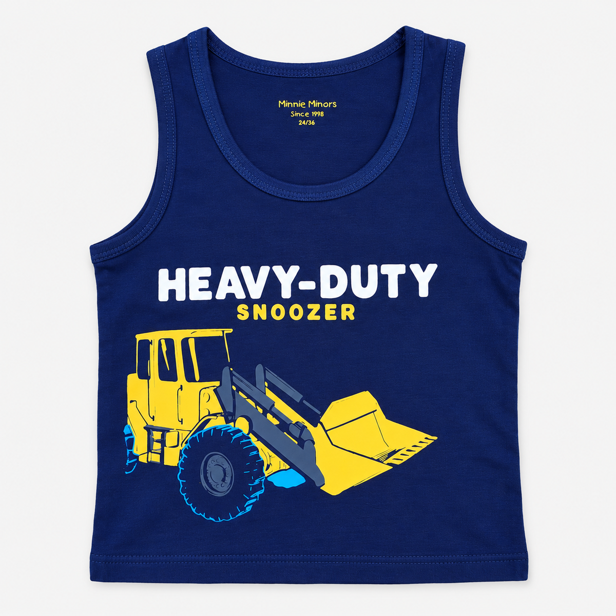 Minnie Minors / 'Heavy Duty' Printed Pure Cotton Vest