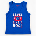 Minnie Minors / 'Like A Boss' Printed Pure Cotton Blue Vest
