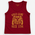 Minnie Minors / 'Rock Star' Printed Pure Cotton Maroon Vest