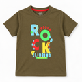 Minnie Craft / Boys 'Rock Climbing' Soft Organic Cotton Printed Olive T-Shirt