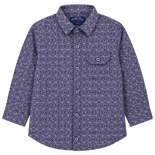 Barbie Kate / All Over Printed Design Cotton Grey Casual Shirt
