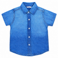 Minnie Minors / Faded Design Cotton Light Blue Casual Shirt