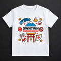 Downtown Kids - Soft Organic Cotton Printed White T-Shirt / Unisex