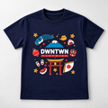 Downtown Kids - Soft Organic Cotton Printed Navy T-Shirt / Unisex