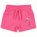 Minnie Minors / Front Palm Tree Printed Soft Organic Cotton Pink Shorts / Side Pockets