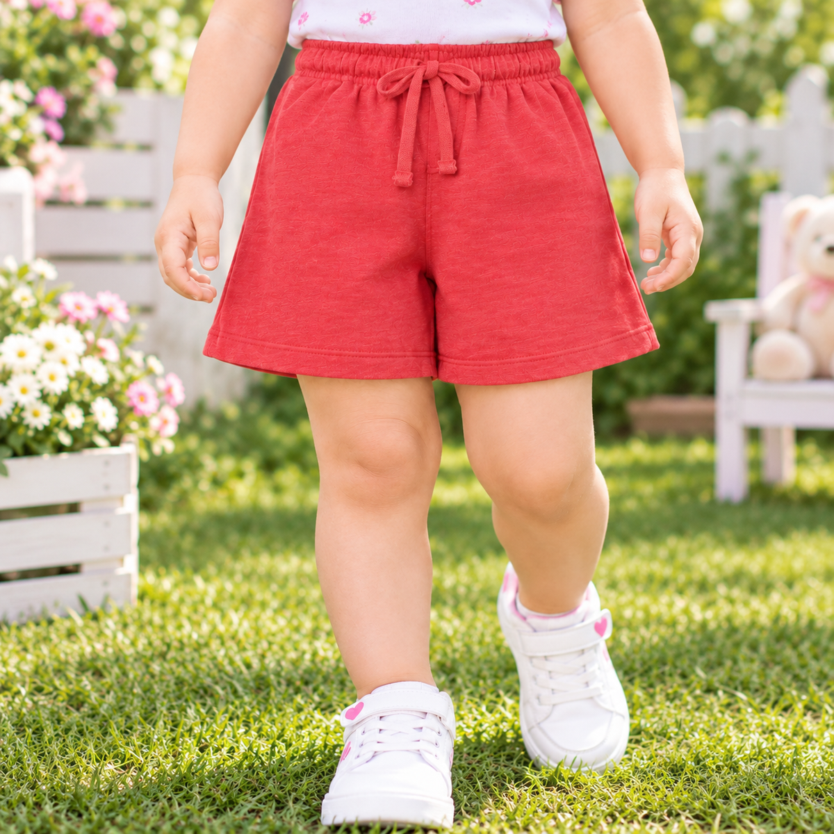 Minnie Minors / Soft Organic Cotton Light Red Shorts