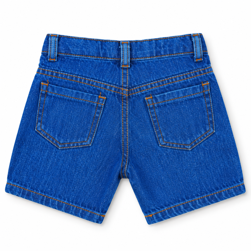 Minnie Minors / Unisex / Blue Soft Denim Shorts / Front & Back Pockets