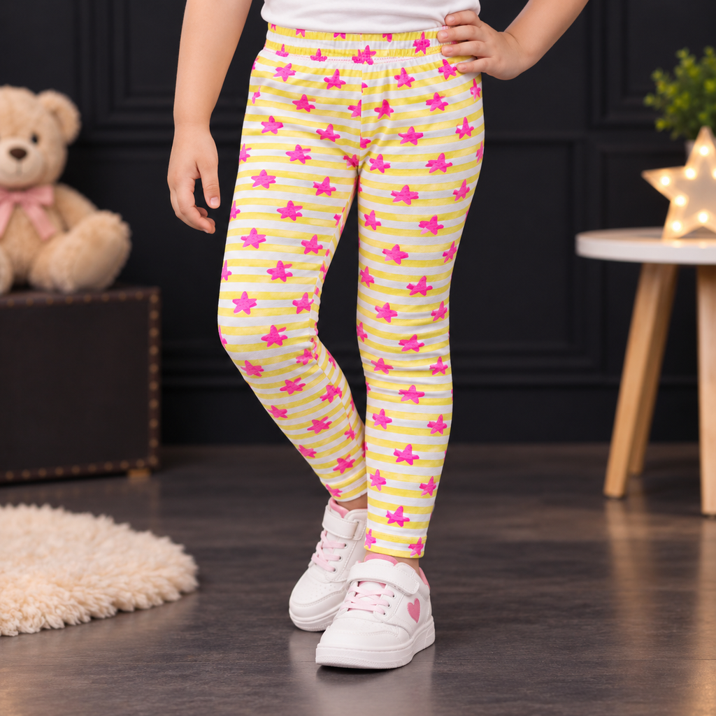 Minnie Minors / Girls Summer Star All Over Printed Cotton Tight