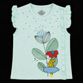 Minnie Craft Soft Stretchable Organic Cotton Front printed & Frilled Line Shirt with frilled Armholes