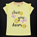 Minnie Craft / Soft Organic Cotton 'chase your dreams' Printed T-Shirt-Front Frilled