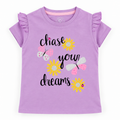 Minnie Craft / Soft Organic Cotton 'chase your dreams' Printed T-Shirt-Front Frilled