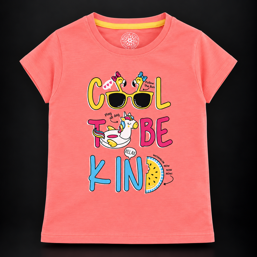 Minnie Craft / Soft Organic Cotton 'Cool Tube Kind' Printed Light Pink T-Shirt