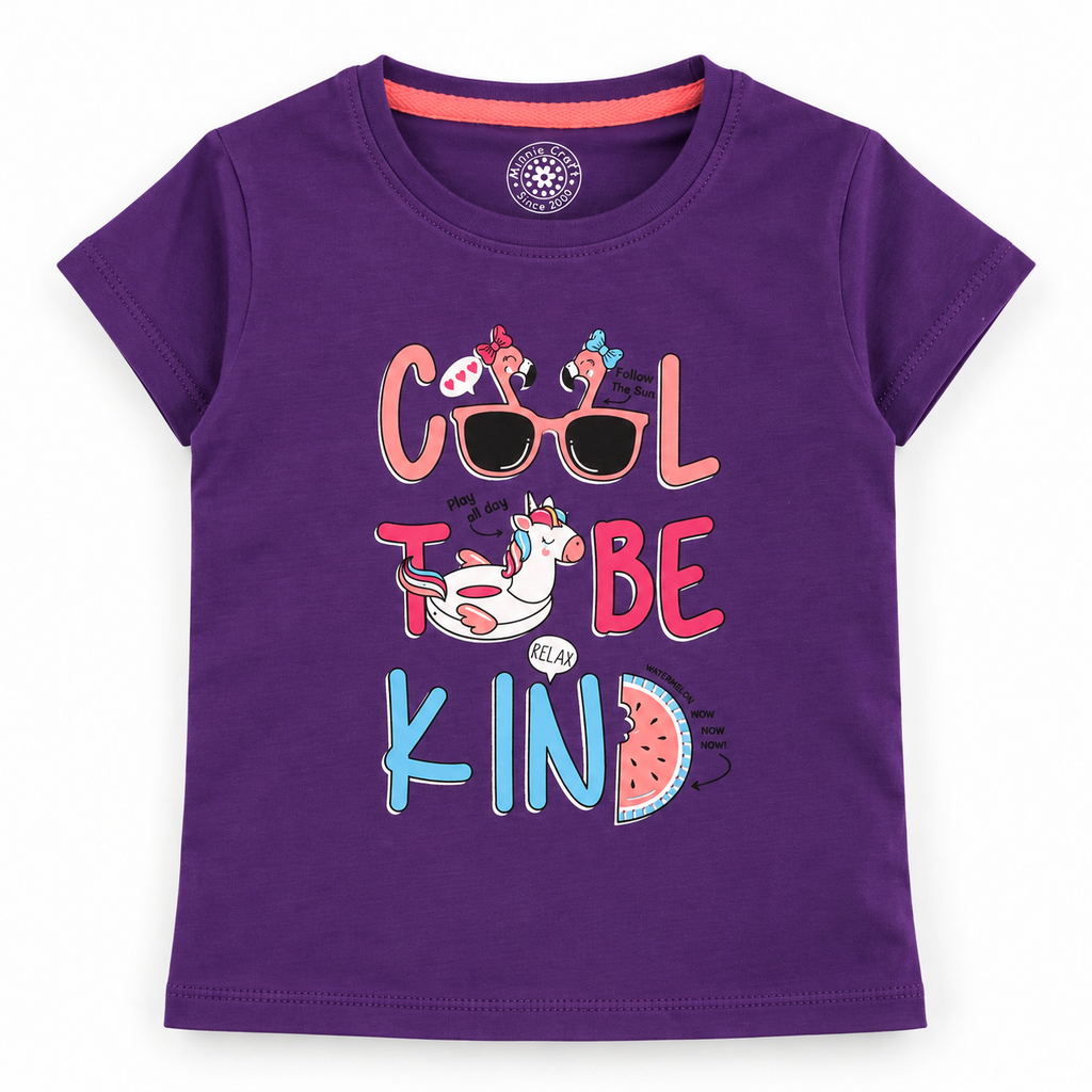 Minnie Craft / Soft Organic Cotton 'Cool Tube Kind' Printed Purple T-Shirt