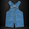Minnie Minors / Infants Unisex Pure Denim Smooth Texture Front & Back Pockets Blue Romper/Jumpsuit