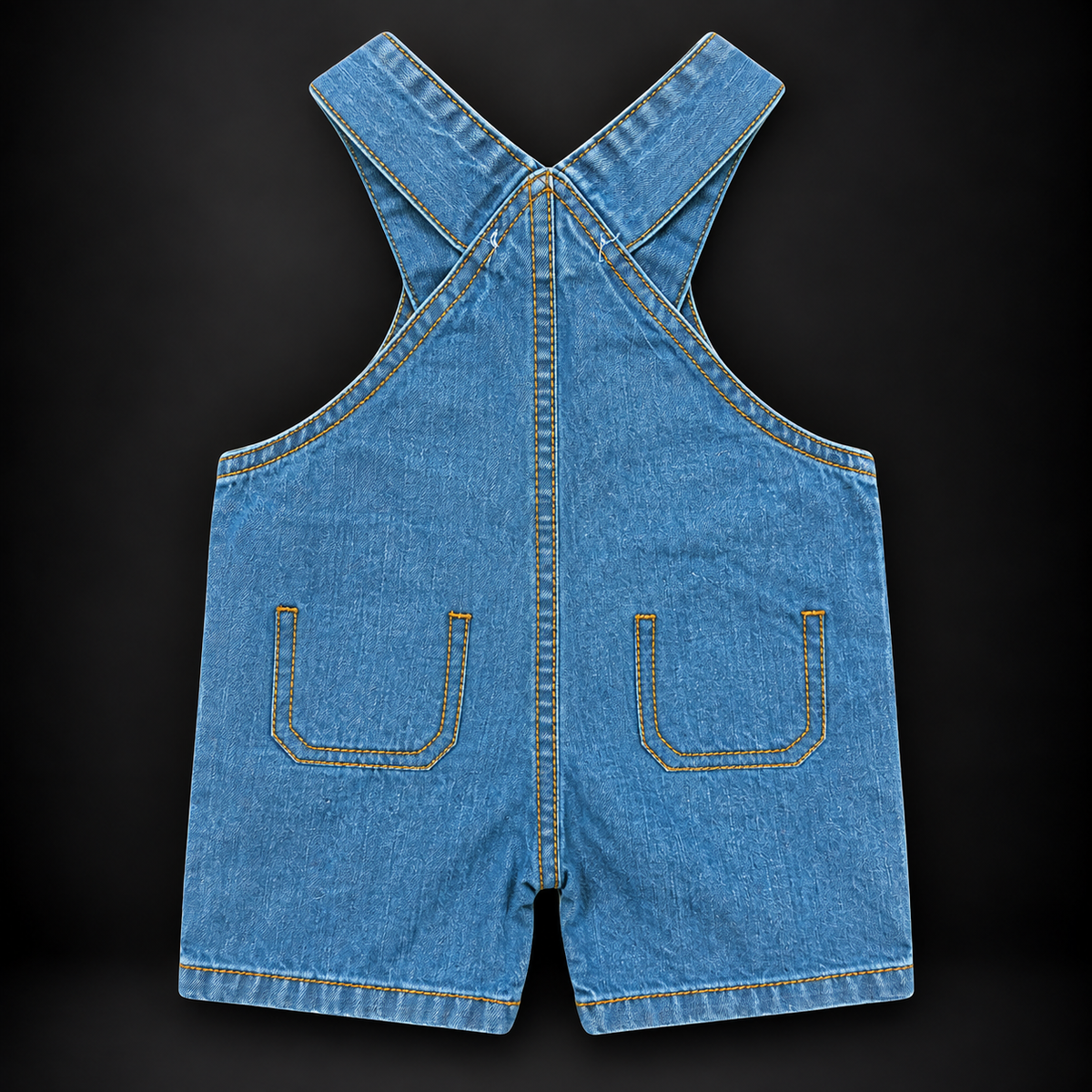 Minnie Minors / Infants Unisex Pure Denim Smooth Texture Front & Back Pockets Blue Romper/Jumpsuit