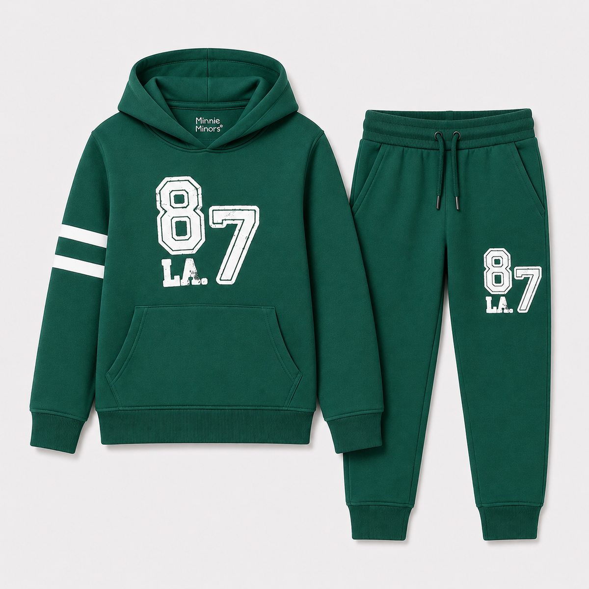 Minnie Minors 2 pc Set green Hoodie-Jogger Pants / LA. 87 printed