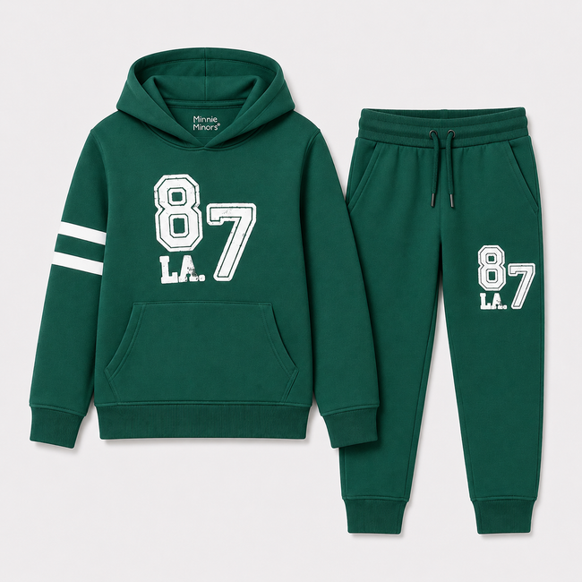 Minnie Minors 2 pc Set green Hoodie-Jogger Pants / LA. 87 printed