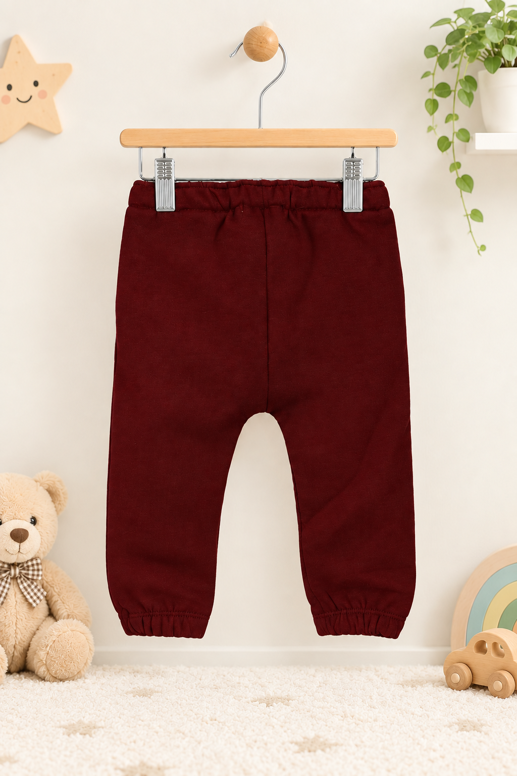 Minnie-Minors Infant Dark Red Fleece Jogger Pants