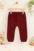 Minnie-Minors Infant Dark Red Fleece Jogger Pants