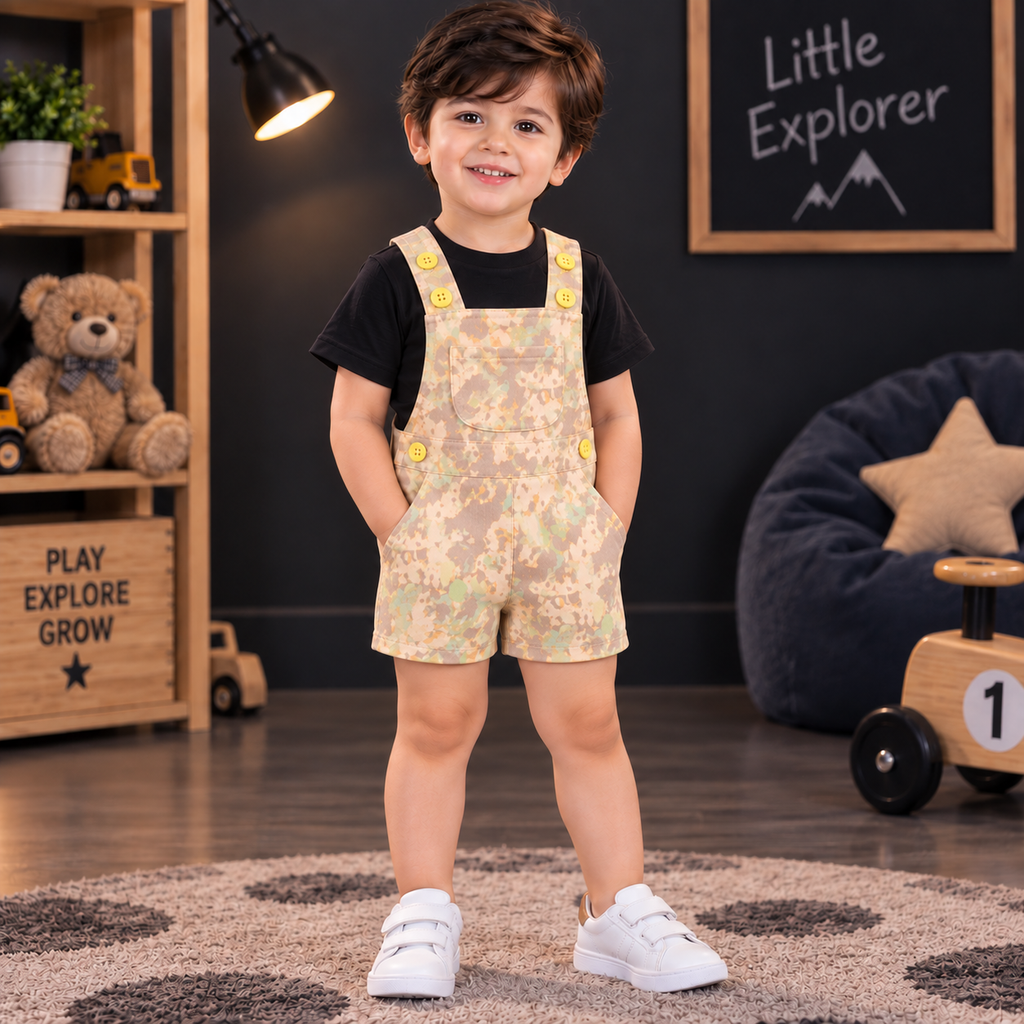 Minnie Craft / Unisex Camo-Textured Multicolor Design Romper