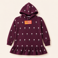 Minnie Minors Maroon Bottom Frilled Hoodie / Floral Prints