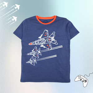 Hopscotch / boys soft stretchable cotton printed Tshirt / Jet Design