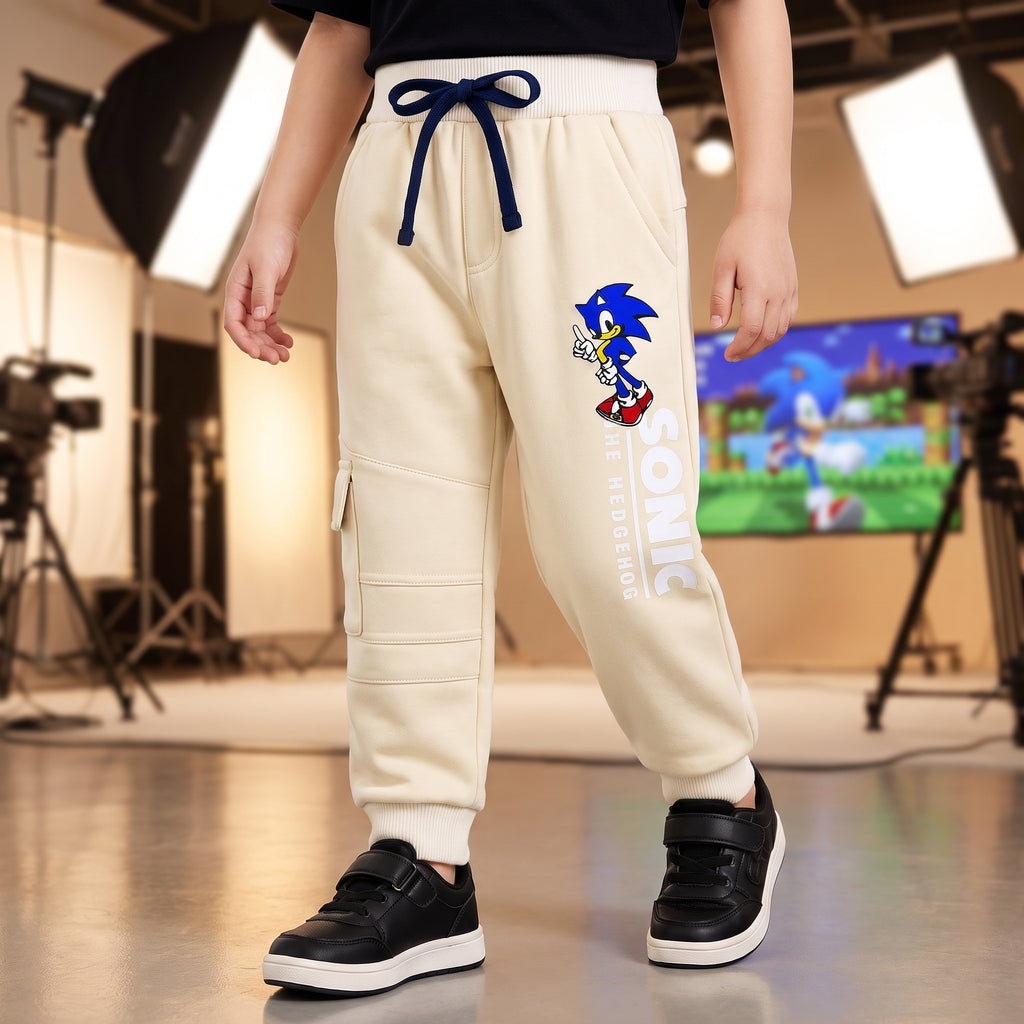 Boys Winter Cargo Jogger Pants Sonic Design Printed / Mars Kids